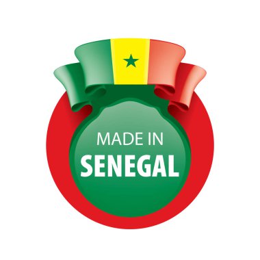 Senegal bayrağı, beyaz arkaplanda vektör çizimi
