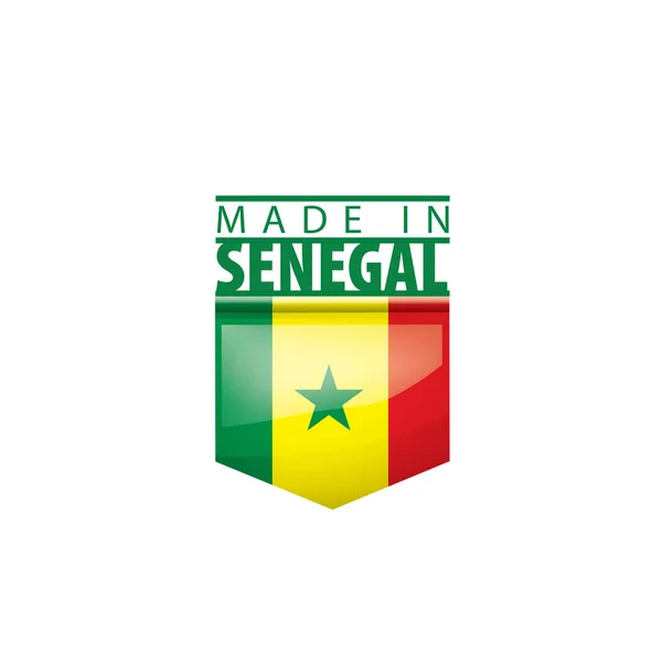 Szenegál zászló, vektor illusztráció fehér alapon — Stock Vector