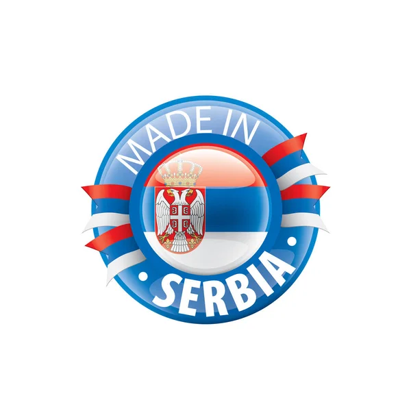 백지 위의 벡터 그림, 세르비아 국기 — 스톡 벡터