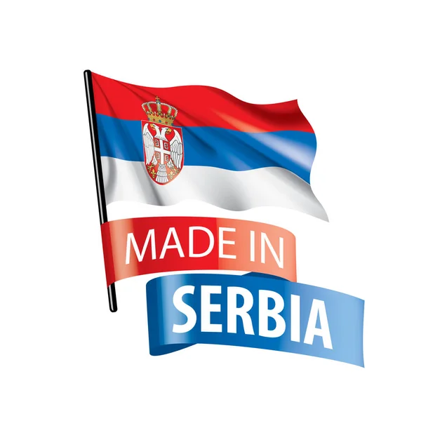 Serbien-Flagge, Vektorabbildung auf weißem Hintergrund — Stockvektor