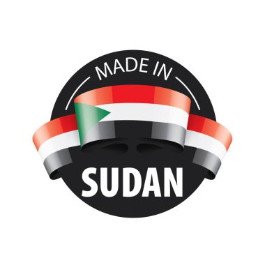 Sudan bayrağı, beyaz bir arka plan üzerinde vektör çizim