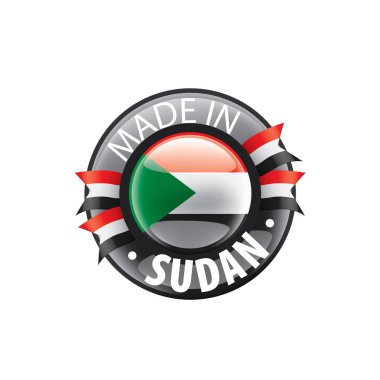 Sudan bayrağı, beyaz bir arka plan üzerinde vektör çizim