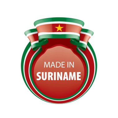 Surinam bayrak, beyaz bir arka plan üzerinde vektör çizim