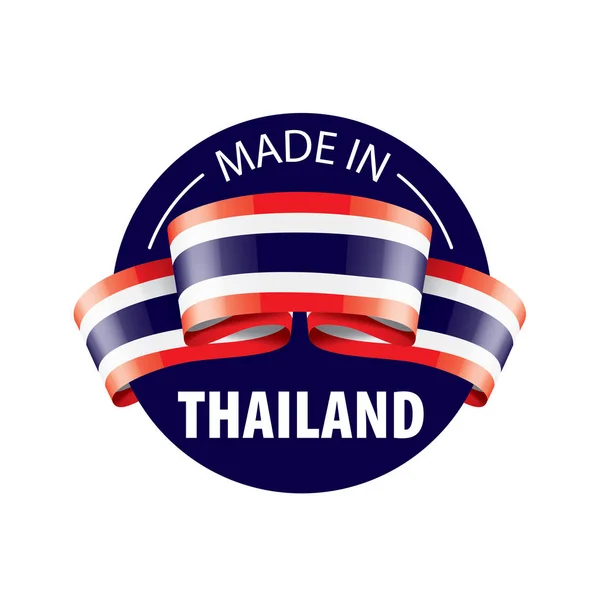 Bendera Thailand, gambar vektor pada latar belakang putih - Stok Vektor