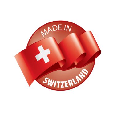 İsviçre bayrağı, beyaz arkaplanda vektör illüstrasyonu