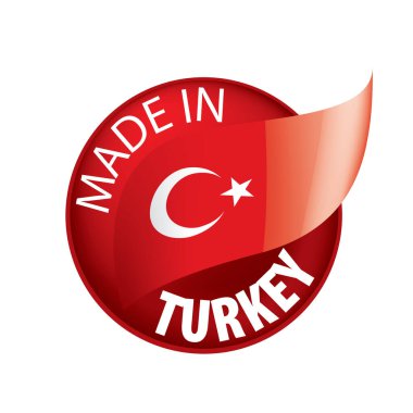 Türkiye bayrağı, beyaz bir arka plan üzerinde vektör çizim
