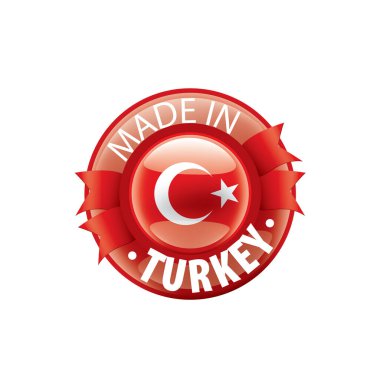 Türkiye bayrağı, beyaz bir arka plan üzerinde vektör çizim