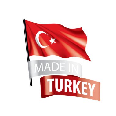 Türkiye bayrağı, beyaz bir arka plan üzerinde vektör çizim
