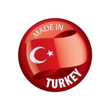 Türkiye bayrağı, beyaz bir arka plan üzerinde vektör çizim