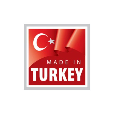 Türkiye bayrağı, beyaz bir arka plan üzerinde vektör çizim