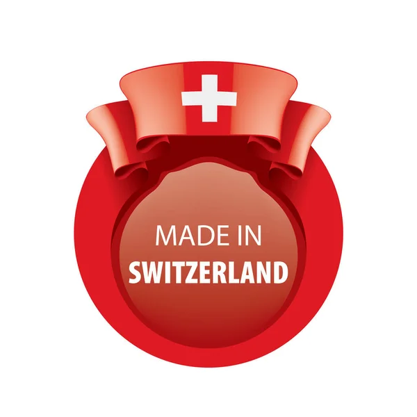 Svájc zászló, vektor illusztráció fehér alapon — Stock Vector
