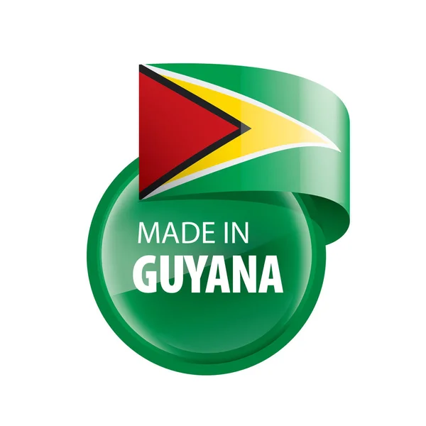 Bandiera Guyana, illustrazione vettoriale su sfondo bianco — Vettoriale Stock