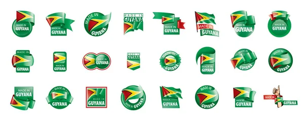 Guyana flagga, vektor illustration på en vit bakgrund — Stock vektor