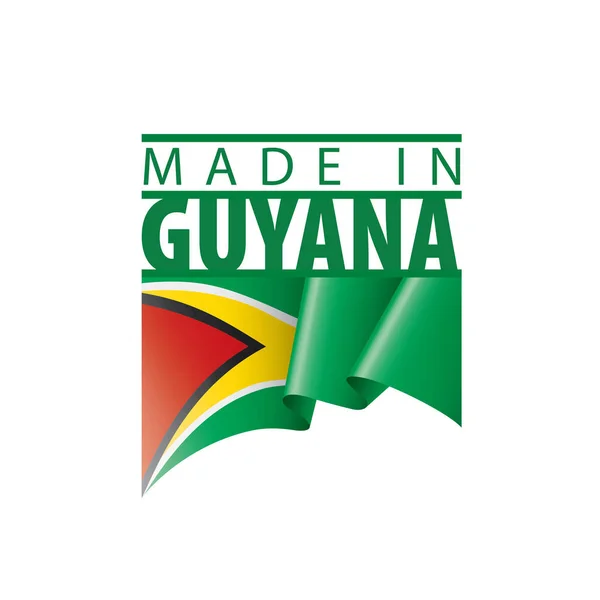 Bandiera Guyana, illustrazione vettoriale su sfondo bianco — Vettoriale Stock