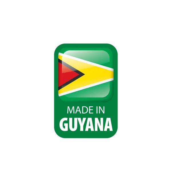 Bandiera Guyana, illustrazione vettoriale su sfondo bianco — Vettoriale Stock