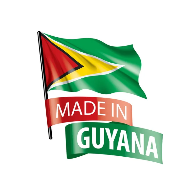 Guyana flagga, vektor illustration på en vit bakgrund — Stock vektor