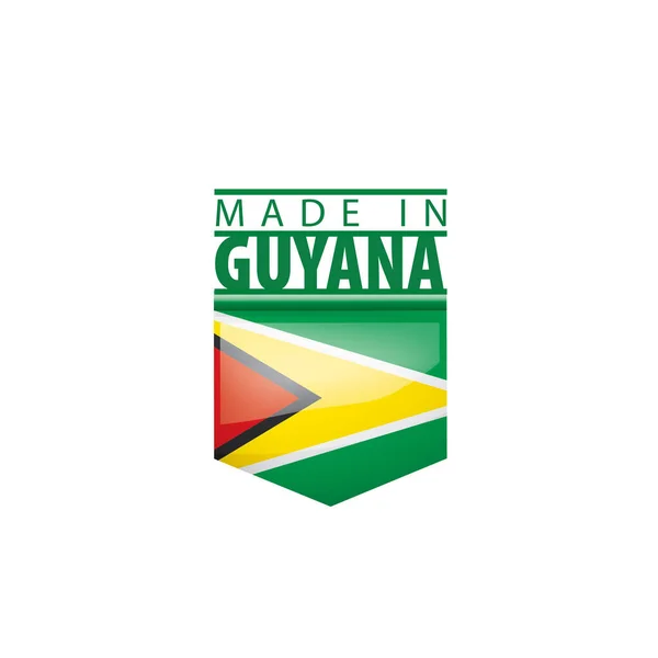 ガイアナの旗白い背景のベクトルイラスト — ストックベクタ