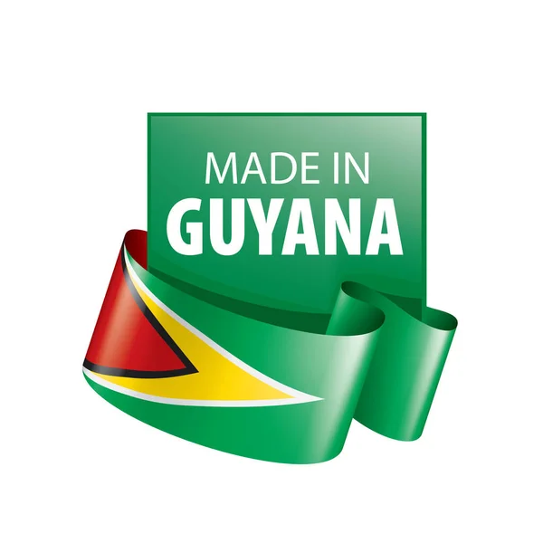 Bandiera Guyana, illustrazione vettoriale su sfondo bianco — Vettoriale Stock