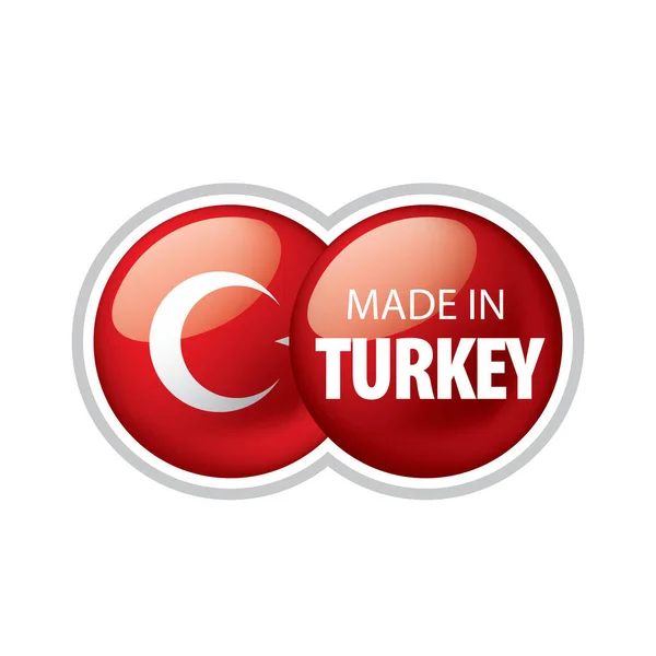 Turkiet flagga, vektorillustration på vit bakgrund — Stock vektor