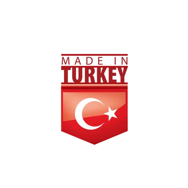 Bandeira da Turquia, ilustração vetorial sobre um fundo branco — Vetor de Stock