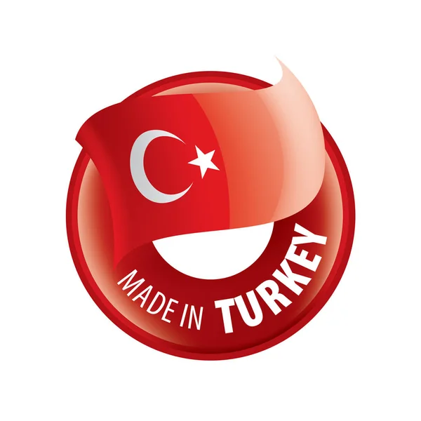 Флаг Турции, векторная иллюстрация на белом фоне — стоковый вектор