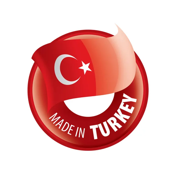 Drapeau Turquie, illustration vectorielle sur fond blanc — Image vectorielle