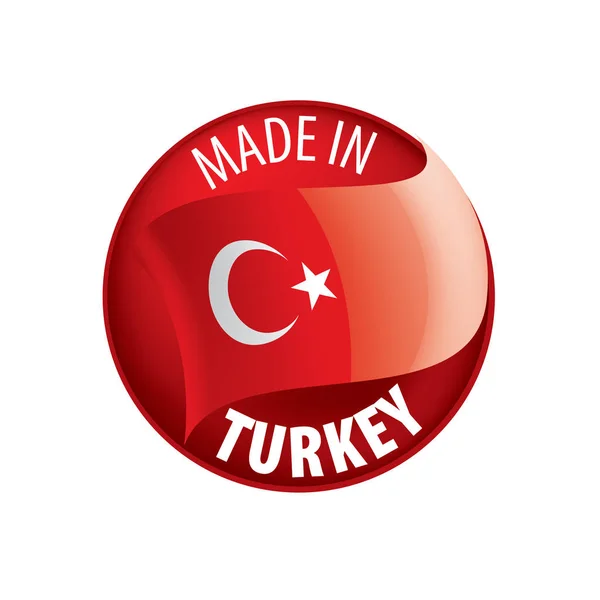 Bandera de Turquía, ilustración vectorial sobre fondo blanco — Archivo Imágenes Vectoriales