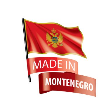 Montgro bayrağı, beyaz arkaplanda vektör illüstrasyonu