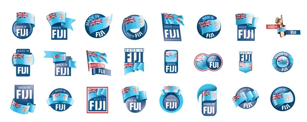 Fidzsi-szigetek zászló, egy fehér háttér vektor illusztráció — Stock Vector