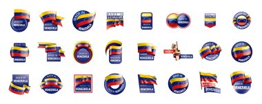 Venezuela bayrak, beyaz bir arka plan üzerinde vektör çizim