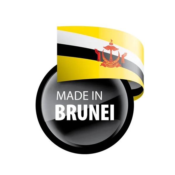 Brunei flagga, vektor illustration på en vit bakgrund — Stock vektor