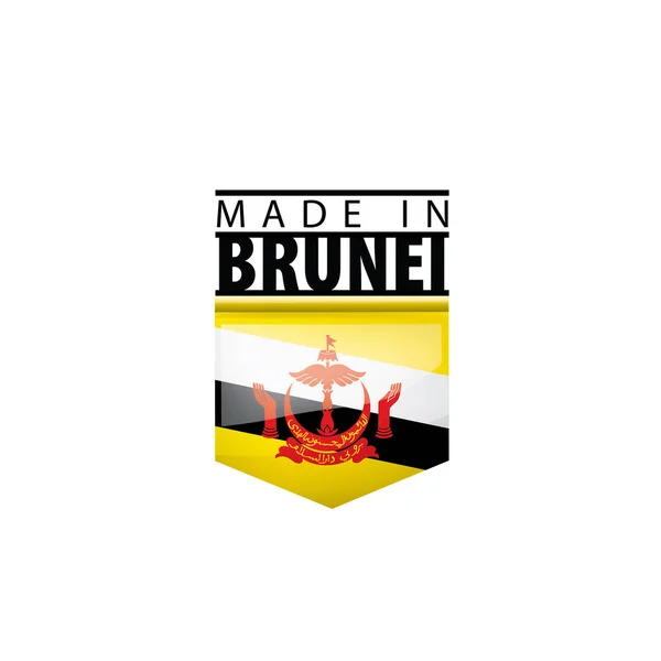 Brunei flagga, vektor illustration på en vit bakgrund — Stock vektor