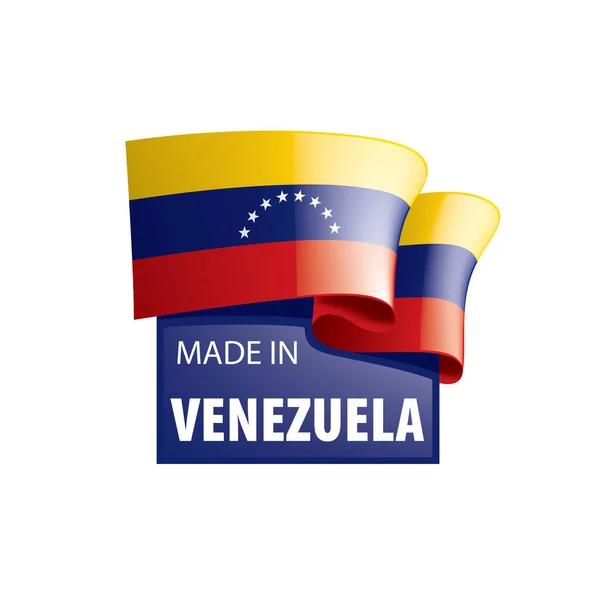 Bandera de Venezuela, ilustración vectorial sobre fondo blanco — Archivo Imágenes Vectoriales