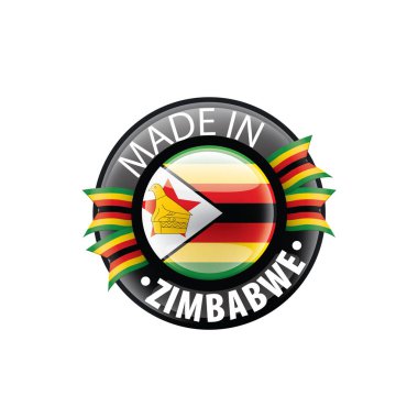 Zimbabwe bayrağı, beyaz arkaplanda vektör illüstrasyonu