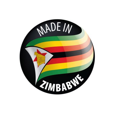 Zimbabwe bayrağı, beyaz arkaplanda vektör illüstrasyonu
