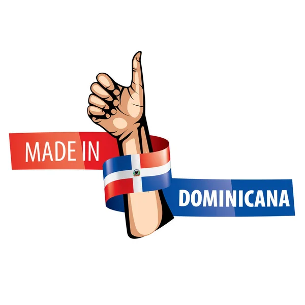 Bandeira dominicana, ilustração vetorial sobre um fundo branco — Vetor de Stock