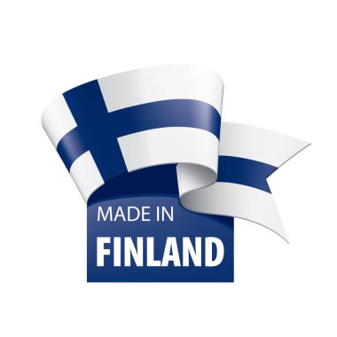 Finlandiya bayrağı, beyaz bir arka plan üzerinde vektör çizim