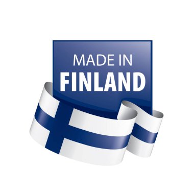 Finlandiya bayrağı, beyaz bir arka plan üzerinde vektör çizim