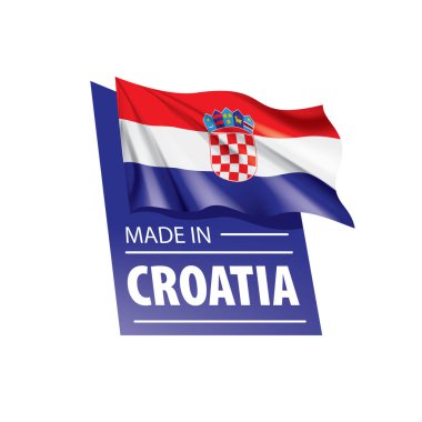 Hırvatistan bayrağı, beyaz bir arka plan üzerinde vektör çizim