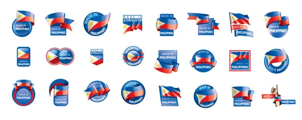 Philippinische Flagge, Vektorabbildung auf weißem Hintergrund — Stockvektor
