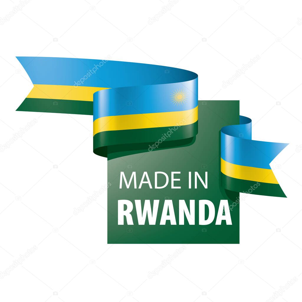 Rwanda flag, vector illustration on a white background