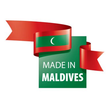 Beyaz arkaplanda Maldivler bayrağı, vektör illüstrasyonu