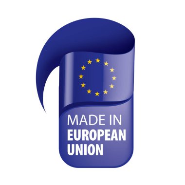 Beyaz arka planda Avrupa Birliği bayrağı ve vektör illüstrasyonu