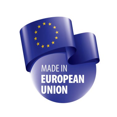 Beyaz arka planda Avrupa Birliği bayrağı ve vektör illüstrasyonu