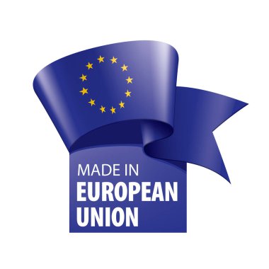 Beyaz arka planda Avrupa Birliği bayrağı ve vektör illüstrasyonu