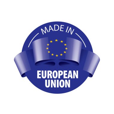 Beyaz arka planda Avrupa Birliği bayrağı ve vektör illüstrasyonu