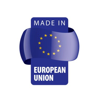 Beyaz arka planda Avrupa Birliği bayrağı ve vektör illüstrasyonu