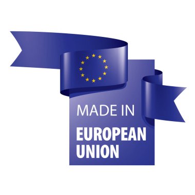 Beyaz arka planda Avrupa Birliği bayrağı ve vektör illüstrasyonu