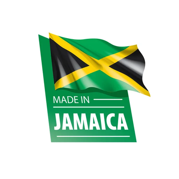 자메이카 국기, 흰색 배경에 있는 벡터 그림 — 스톡 벡터