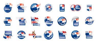 Panama bayrak, beyaz bir arka plan üzerinde vektör çizim